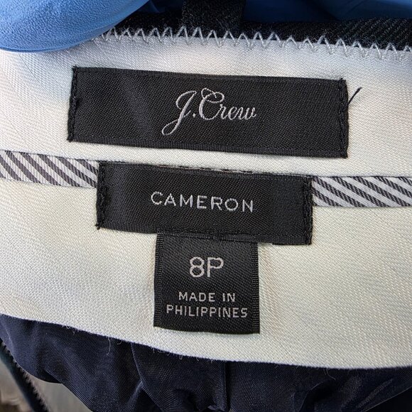 J Crew Cameron Pants Womens 8P Green Navy Plaid Wool Blend Ankle Dress Trousers - Picture 9 of 13